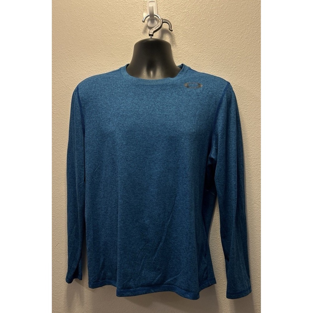 OAKLEY HYDROLIX MENS REGULAR FIT LONG‎ SLEEVE  HEATHER BLUE SHIRT SIZE M